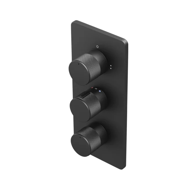 Abacus EZ Box 3.0 Matt Black 3 Way Thermostatic Shower Valve with ISO Pro Handles