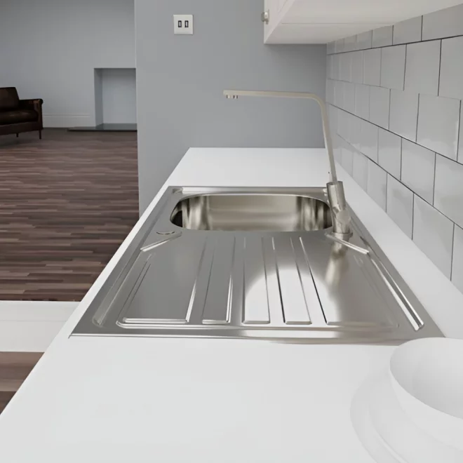 Abode Mikro 1 Bowl & Drainer Inset Stainless Steel Kitchen Sink