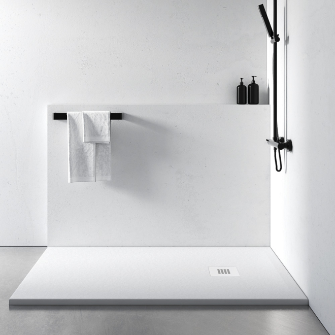 Tailored Trays Cuttable Slate Shower Tray in Arctic White 1000 x 700