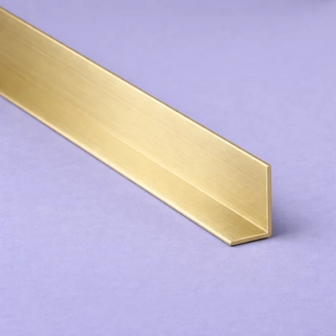 ALU-TRIM 15mm L Shape Aluminium Trim - Brushed Brass