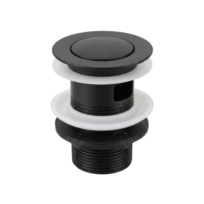 Anatra ECO Slotted Push Button Basin Waste - Matt Black