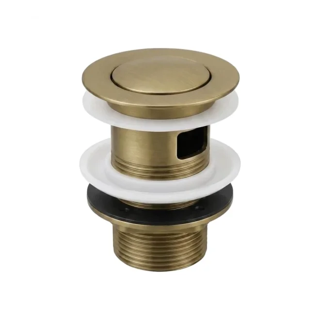 Anatra ECO Slotted Push Button Basin Waste - Brushed Brass