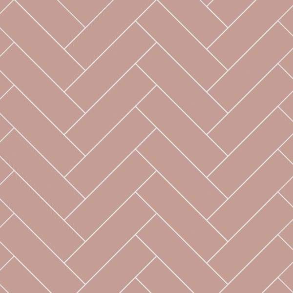 Multipanel Antique Rose Herringbone Tile Effect Shower Board