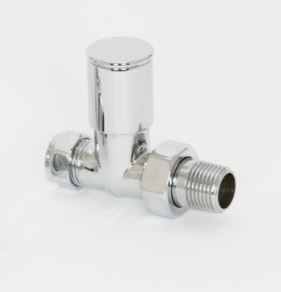 ASP Single Modern Chrome Radiator Valve - Straight 10913