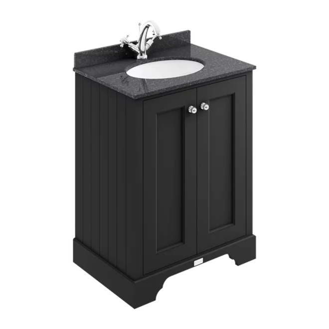 Bayswater 600mm 2-Door Traditional Basin Cabinet - Matt Black