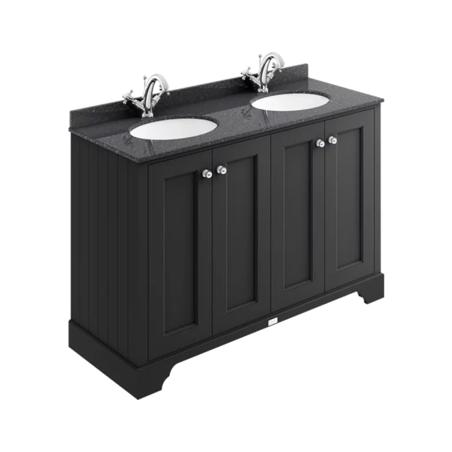 Bayswater 1200mm 4-Door Traditional Basin Cabinet - Matt Black