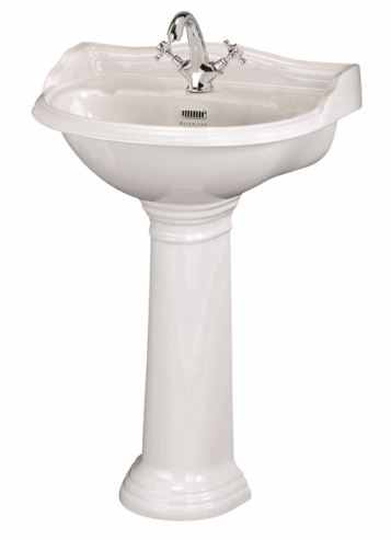 Bayswater Porchester 600mm 1 Tap Hole  Basin & Full Pedestal