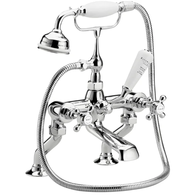 Bayswater Hex Bath Shower Mixer - White/Chrome