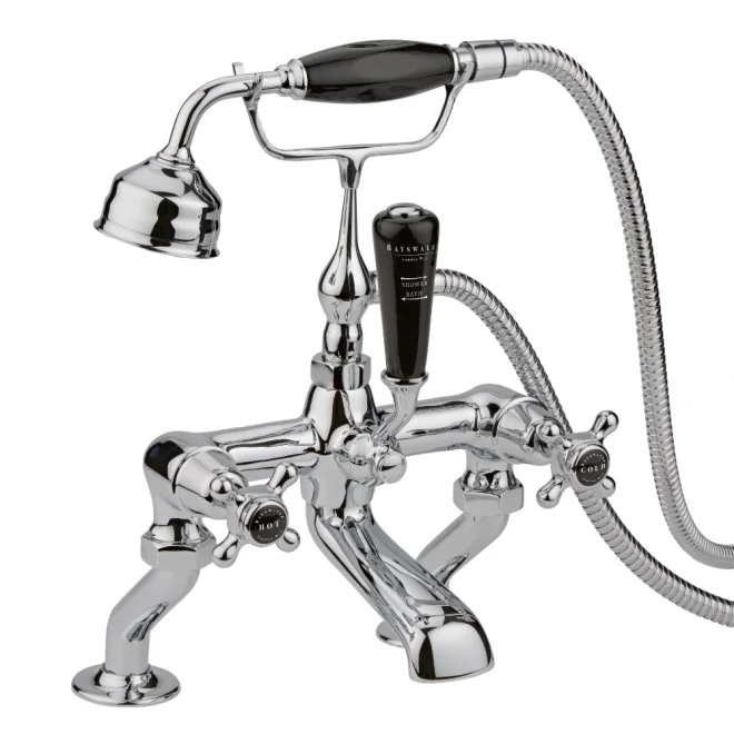 Bayswater Dome Bath Shower Mixer - Black/Chrome