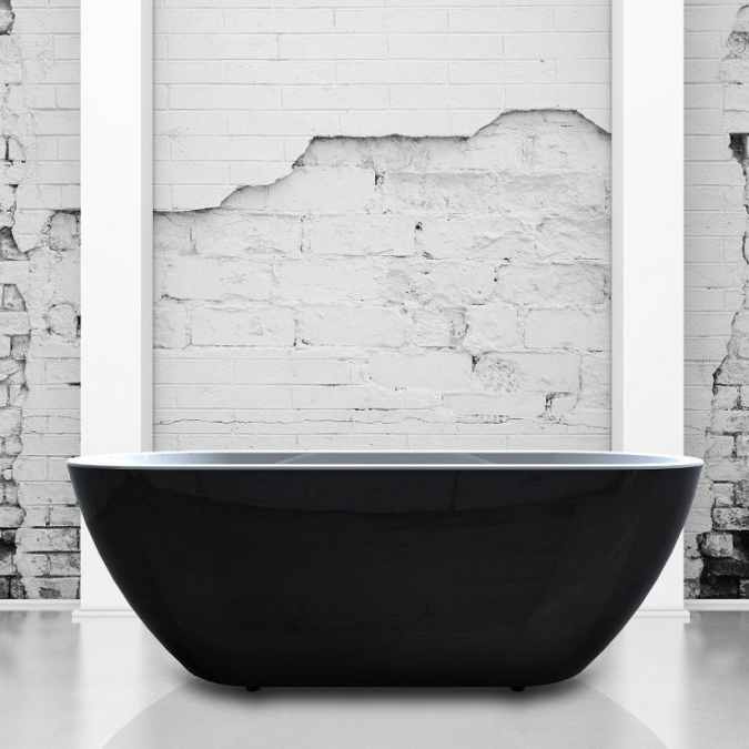 Charlotte Edwards Belgravia Gloss Black 1500 x 730mm Modern Freestanding Bath