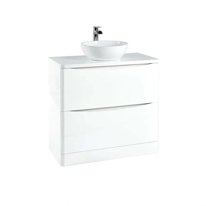 Lancia Bella 900 Gloss White Floor Standing Vanity Unit With Countertop