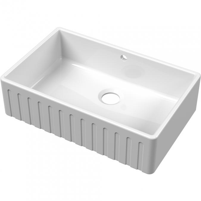 NUIE Butler Fluted Sink with Overflow 795 x 500 x 220mm