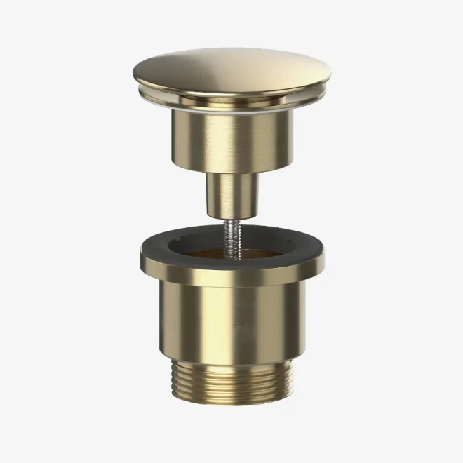 Viva Sanitary Brushed Brass Universal Sprung Clicker Basin Waste