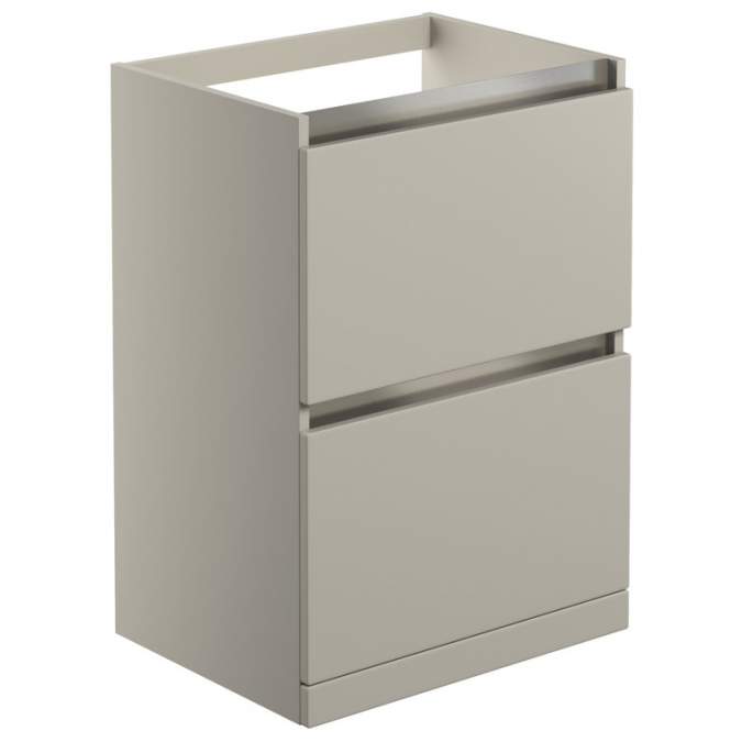 Campbell 600mm 2 Drawer Floor Standing Basin Unit (No Top) - Latte