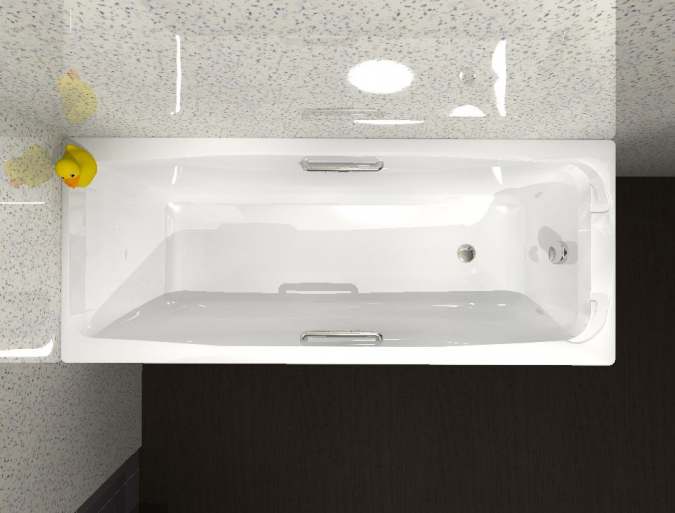 Carron Swallow - 8mm - Single Ended Bath with Twin Grips - 1700 x 700