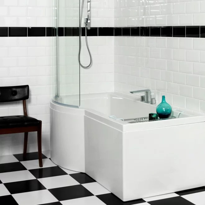 Carron Urban Compact 1500 x 750 - 900 Shower Bath - Reinforced Carronite