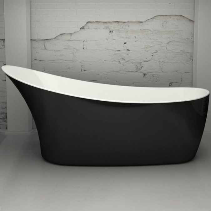 Charlotte Edwards Portobello Gloss Black 1700 x 730mm Modern Freestanding Bath