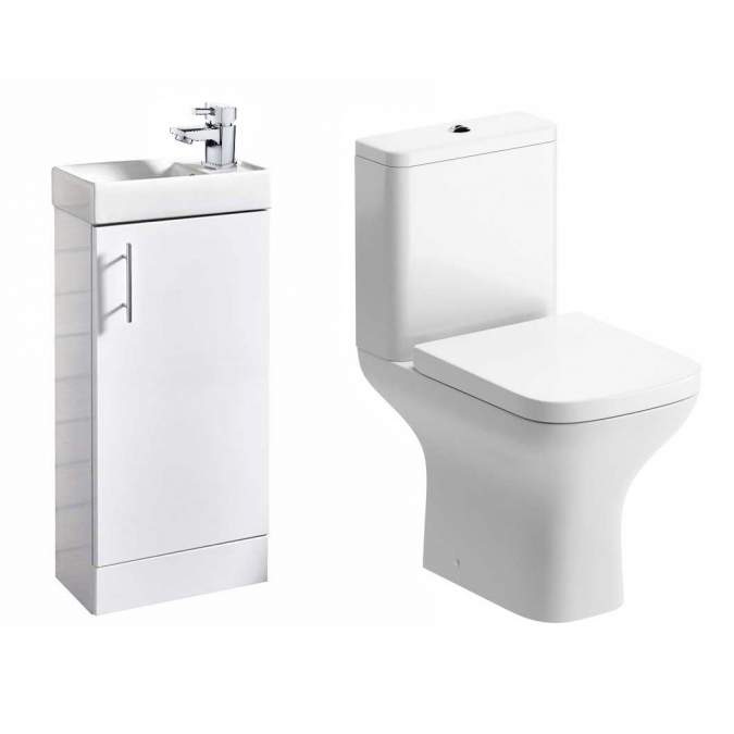 Cedar Cloakroom Pack - Toilet, Vanity Unit & Tap