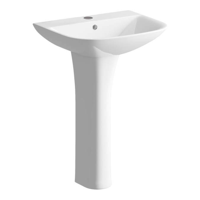 Crest 560 x 450mm 1 Tap Hole Basin & Full Pedestal