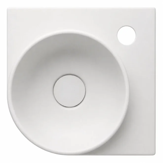 Davoli 280mm Matt White Wall Hung Corner Basin With Support