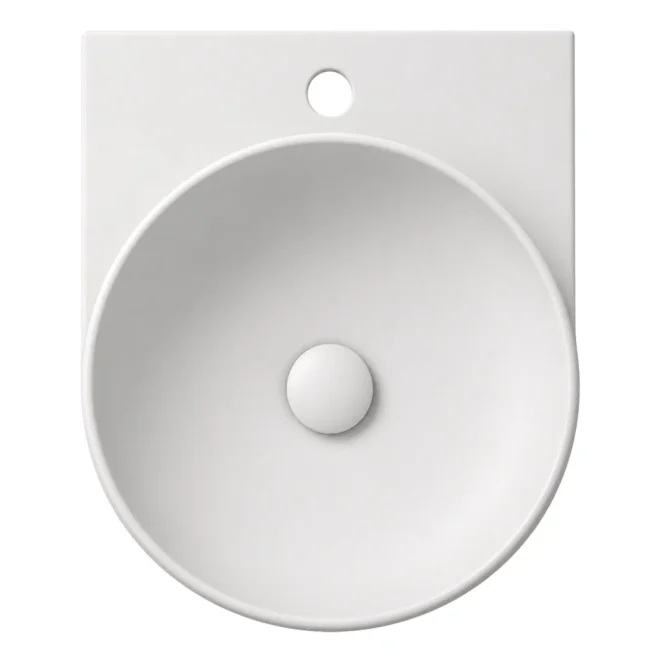 Davoli 400mm Matt White Wall Hung Basin With Support