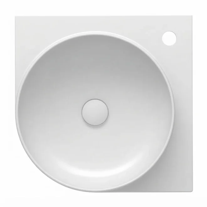 Davoli 450mm Matt White Wall Hung Basin With Support