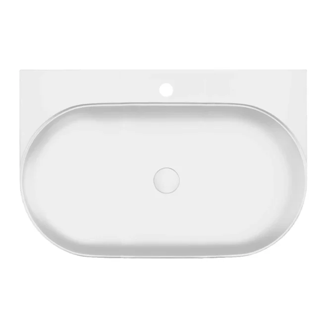 Davoli 800mm Matt White Wall Hung Basin With Support