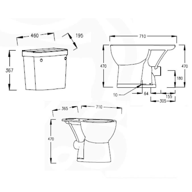Arley Doc M Pack Disabled Bathroom High Toilet, Basin and Blue Grab Rails