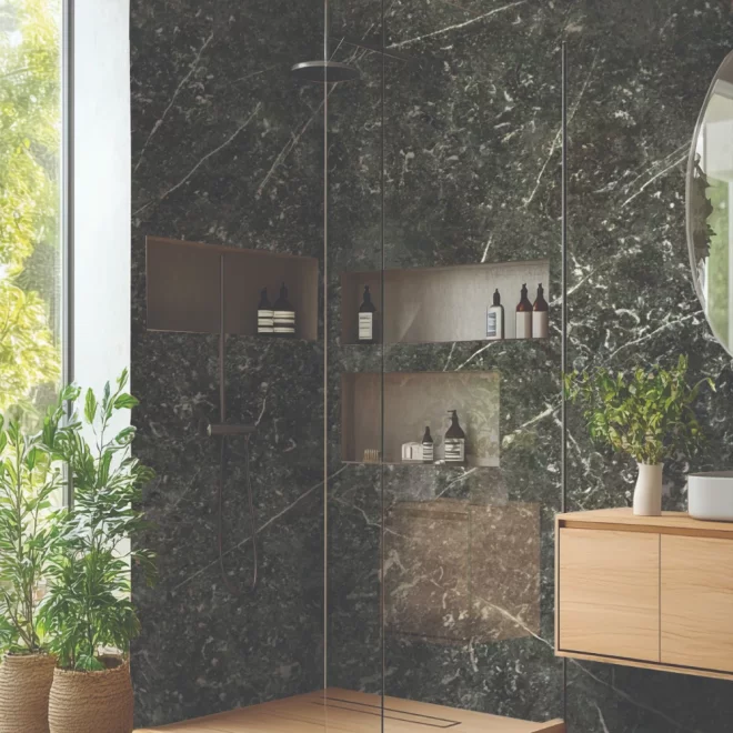Durapanel Black Marble 1200mm Bathroom Wall Panel By JayLux