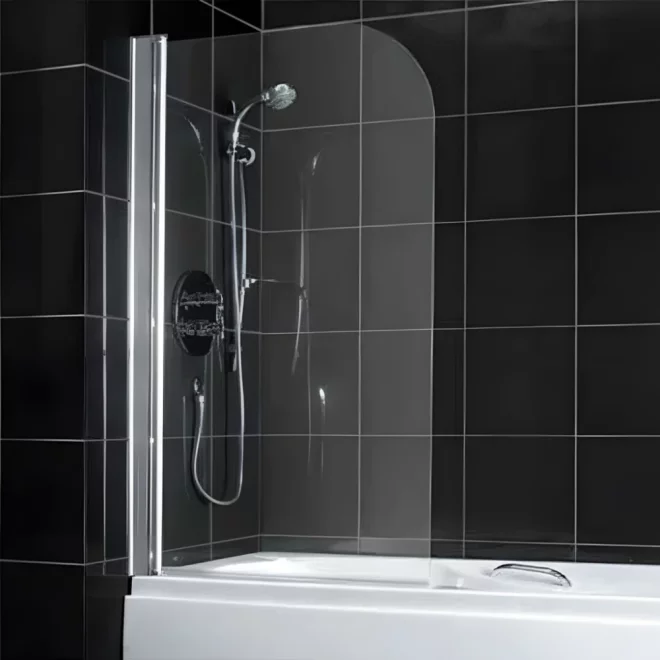 Eastbrook Radius Bath Shower Screen 1380 x 750mm Chrome