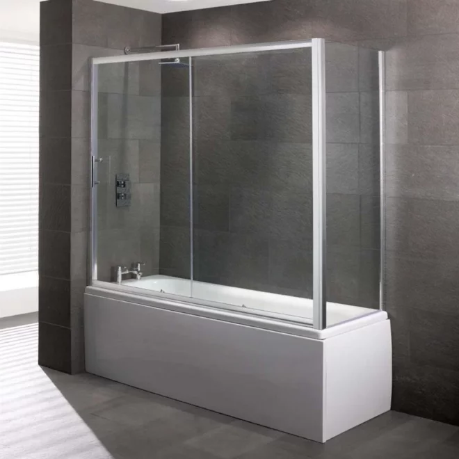 Eastbrook Volente Overbath Sliding Bath Shower Enclosure 1690 x 1475mm Chrome