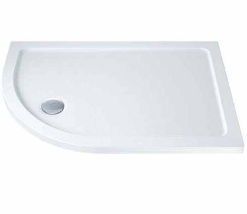 MX Elements 900 x 760 Left Hand Offset Quadrant  Stone Resin Low Profile Shower Tray