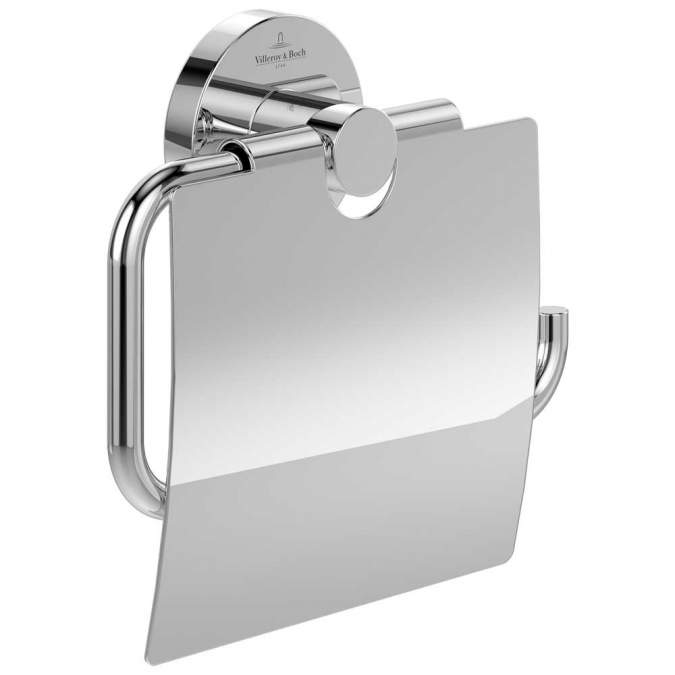 Villeroy & Boch Elements Tender Toilet Roll Holder With Cover Chrome