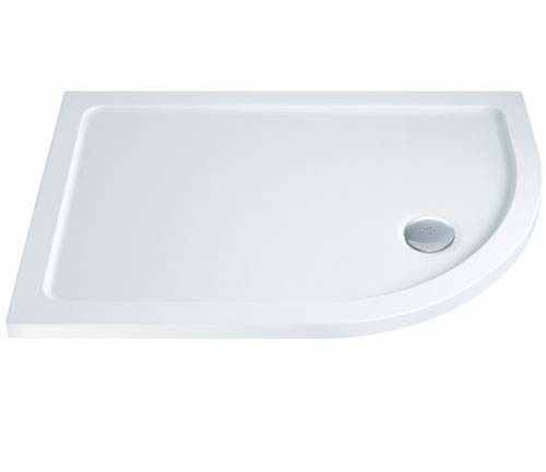 MX Elements 900 x 800 Right Hand Offset Quadrant Stone Resin Low Profile Shower Tray