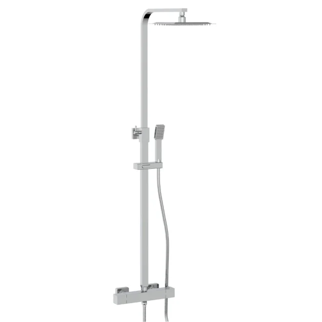 Lancia Elliot Square Chrome Dual Head Rigid Riser Shower