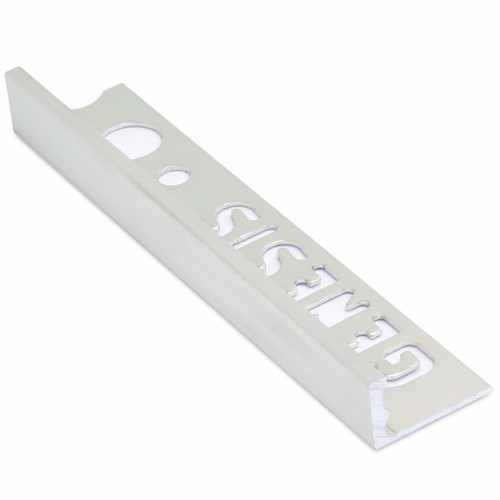 Genesis 8mm Bright Silver Aluminium Straight Edge Tile Trim 2.5m