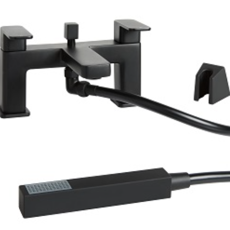 Fife Black Bath Shower Mixer Tap - Highlife Bathrooms