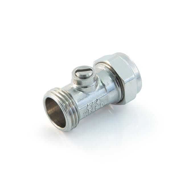 Flat Face Isolating Valve 15mm Chrome Plated Brass - Singles