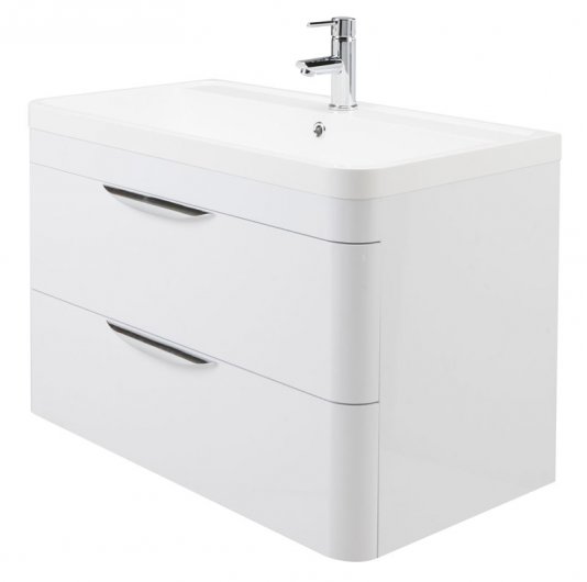 Parade Wall Mounted Vanity Unit Two, Wall Hung Vanity Unit 800mm White