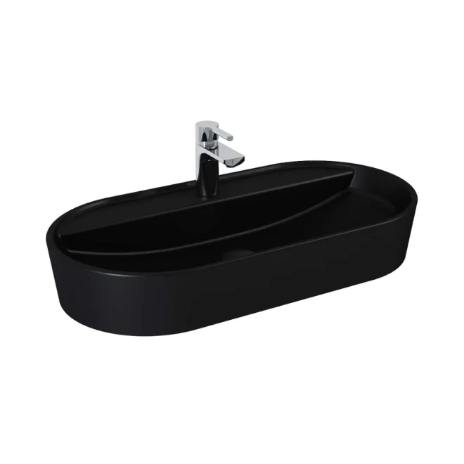 Frontline Royo Glam Matt Black 620 x 410mm Countertop Basin 
