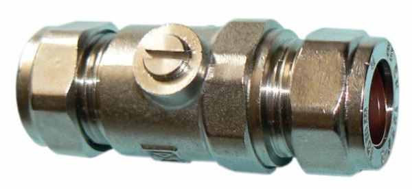 Full Bore Isolating Valve 22mm Chrome Plated Brass - Singles - economy