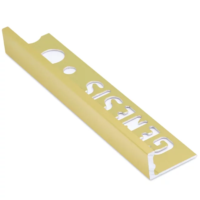 Genesis 12mm Bright Brass Aluminium Straight Edge Tile Trim 2.5m