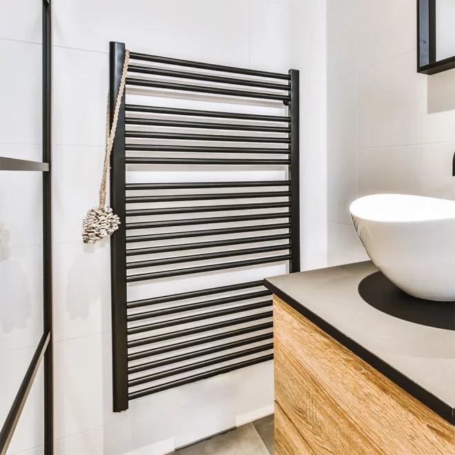 Gio Black Towel Radiator 800 x 500mm