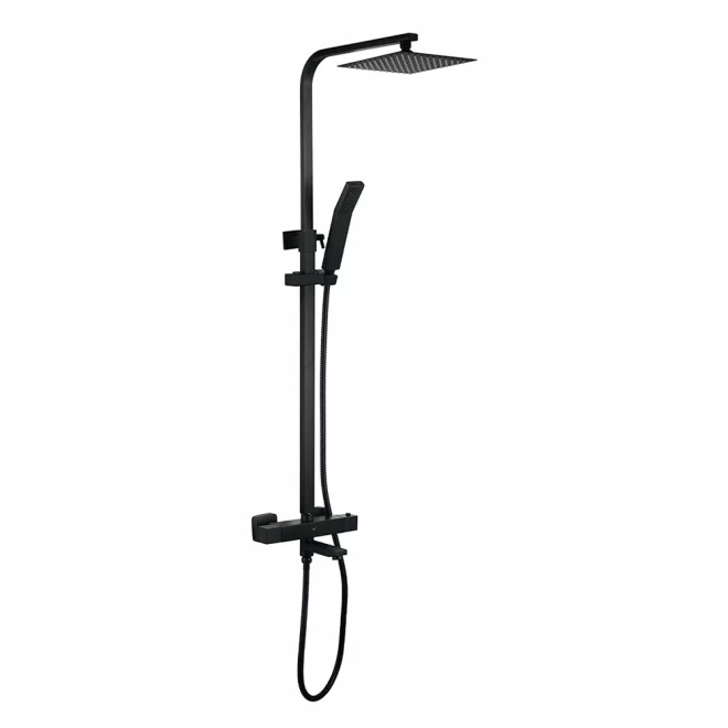 Gio Bliss Square Black Dual Head Shower and Bath Filler