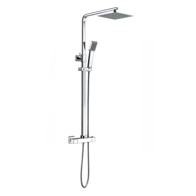 Gio Edge Square Dual Head Rigid Riser Shower Kit