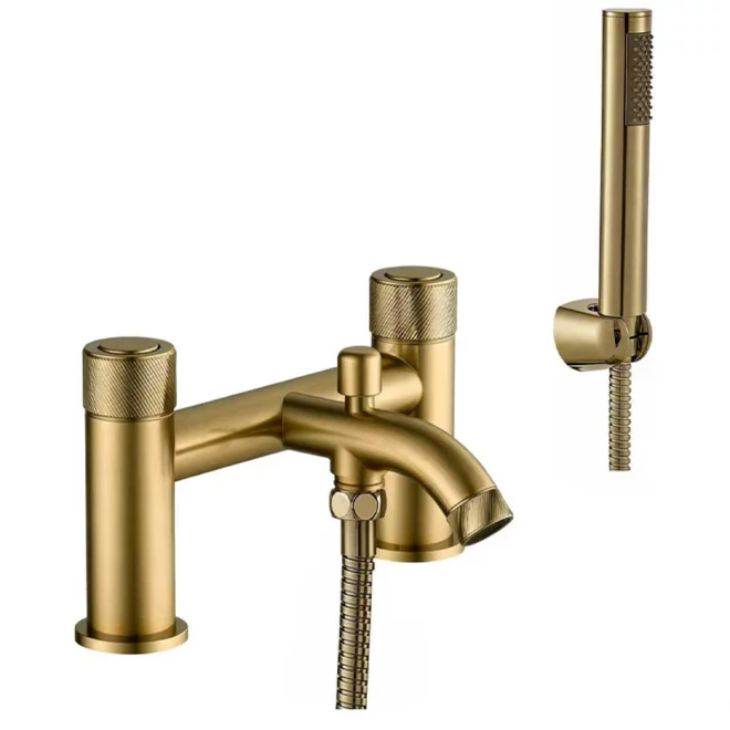 Gio Halo Brushed Brass Bath Shower Mixer