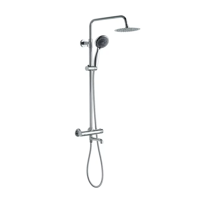 Gio Halo Round Chrome Dual Head Shower and Bath Filler