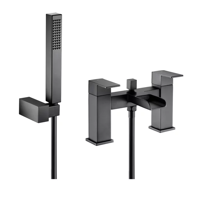 Gio Kyoto Black Waterfall Bath Shower Mixer