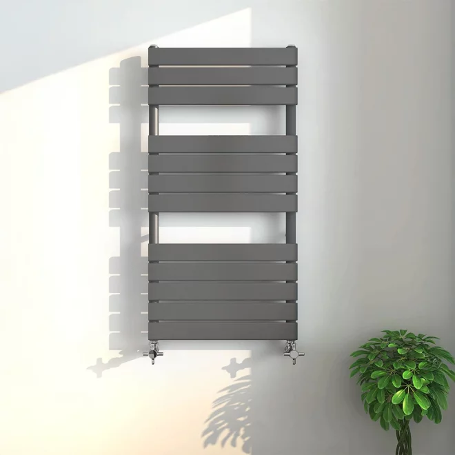 Gio Nova Anthracite Bathroom Towel Radiator 1200 x 500mm