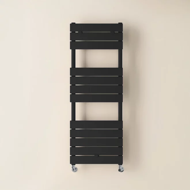 Gio Nova Black Bathroom Towel Radiator 1200 x 500mm